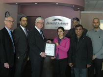 David visits Howard Johnson hotel to congratulate them on their recent Grand Opening and renovations